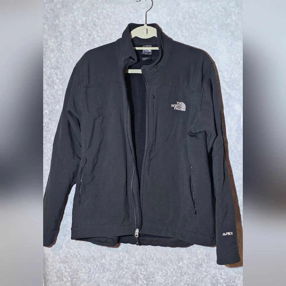 The North Face Apex Bionic Jacket Mens Large Black Softshell‎ Windbreaker Fleece